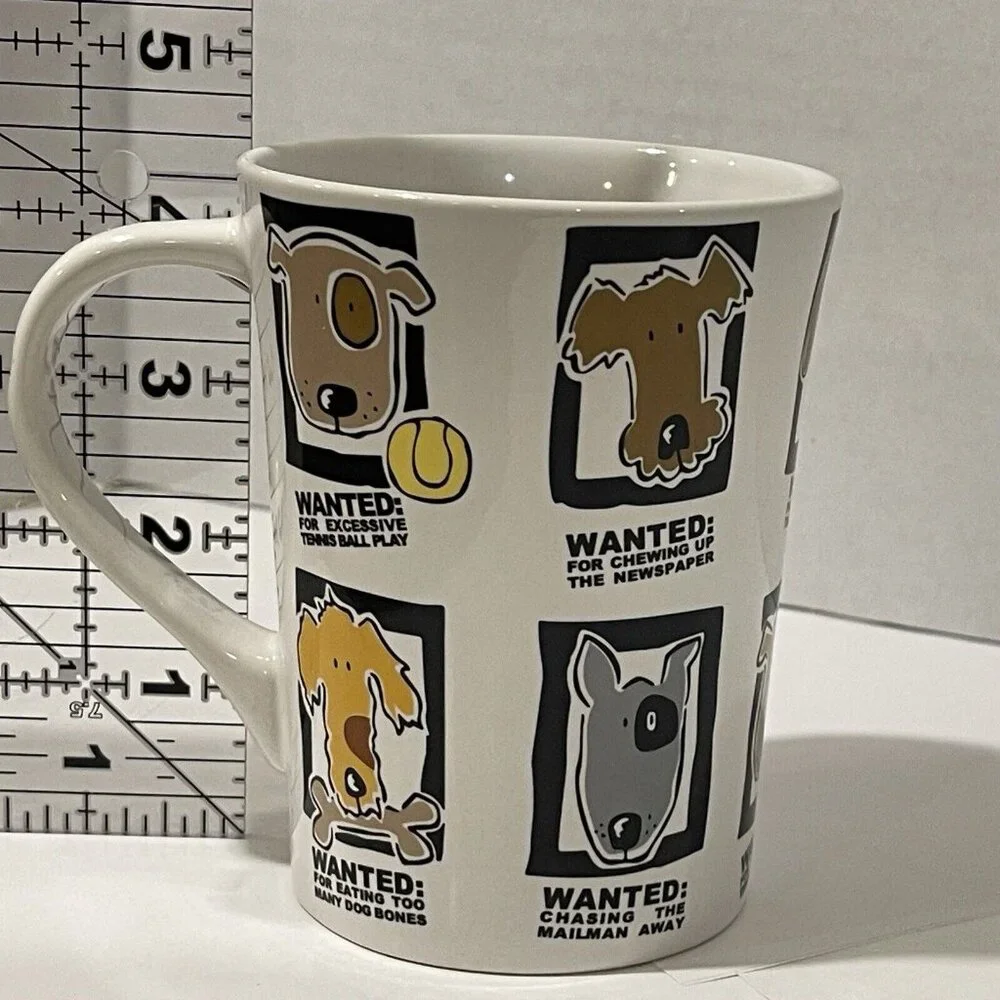 Large‎ Illustrated DOG MUG SHOTS Funny 